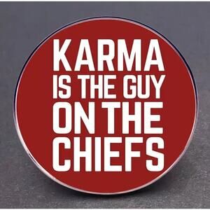 Karma is the Guy on the Chiefs Lapel Pin Taylor Swift Lyric Red & White Colors